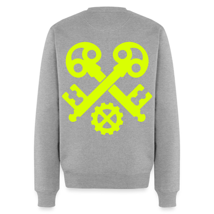 Unisex Premium Pullover "Schlosser" neongelb Grau meliert Männer Premium Pullover