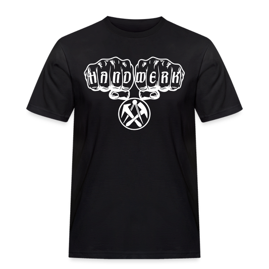 Männer Workwear T-Shirt "Dachdecker" - Schwarz