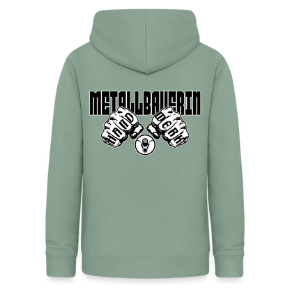 Frauen Hoodie "Metallbauerin" (beidseitig beruckt) - Graugrün