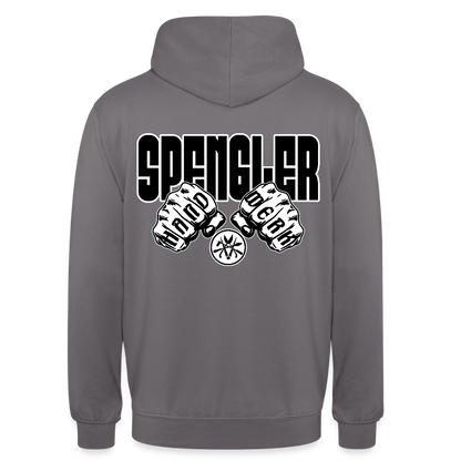 Unisex Hoodie "Spengler" (beidseitig bedruckt) - Mittelgrau
