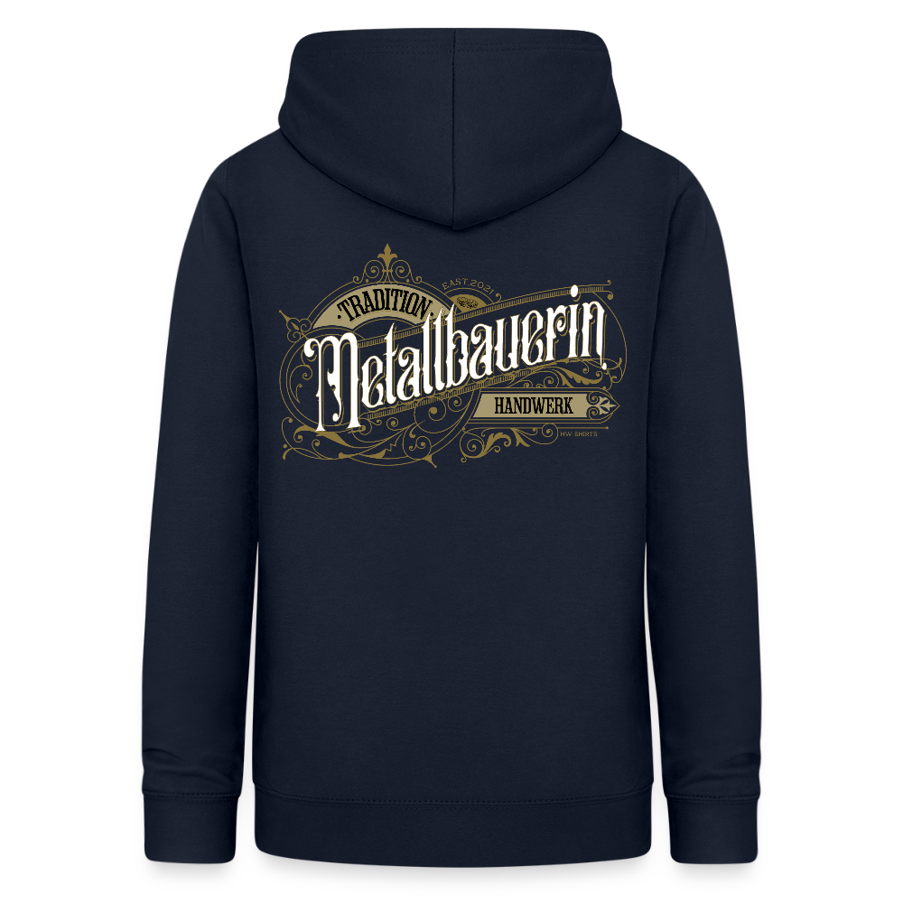 Frauen Hoodie "Metallbauerin" Nostalgie Handwerk Navy Frauen Hoodie