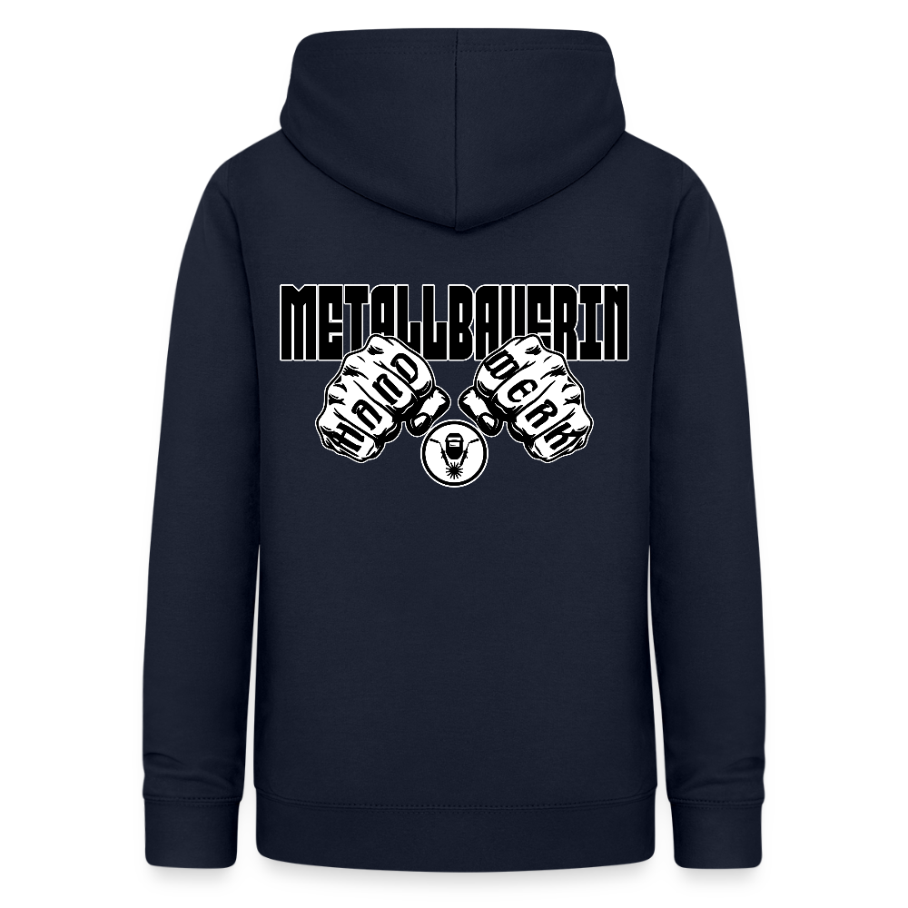 Frauen Hoodie "Metallbauerin" (beidseitig beruckt) - Navy