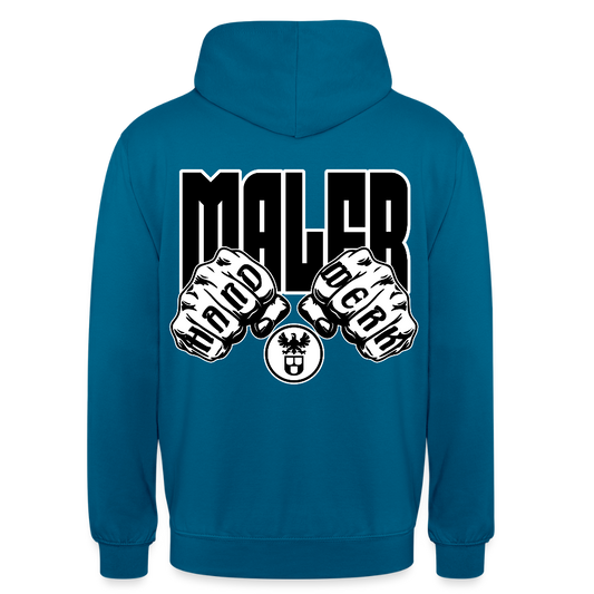 Unisex Hoodie "Maler" (beidseitig bedruckt) - Tiefseeblau 