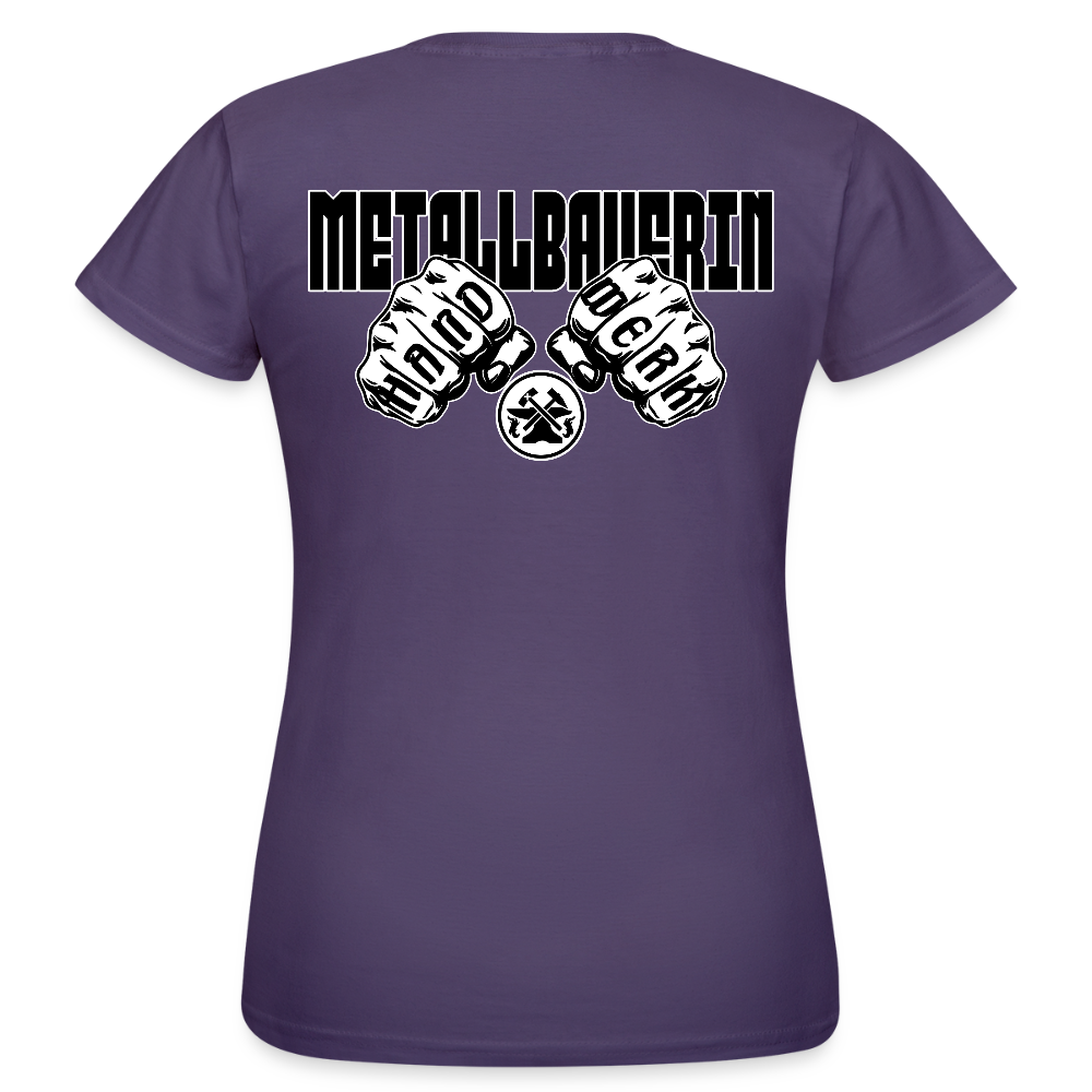 Frauen T-Shirt "Metallbauerin" (beidseitig bedruckt) Dunkellila Frauen T-Shirt