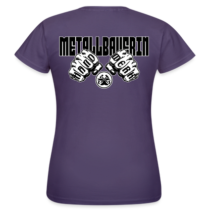 Frauen T-Shirt "Metallbauerin" (beidseitig bedruckt) Dunkellila Frauen T-Shirt