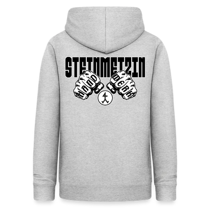 Frauen Hoodie "Steinmetzin" (beidseitig beruckt) Hellgrau meliert Frauen Hoodie