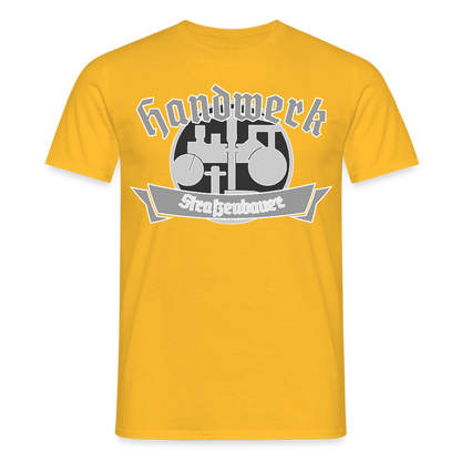 Unisex T-Shirt "Strassenbauer" Gelb Männer T-Shirt