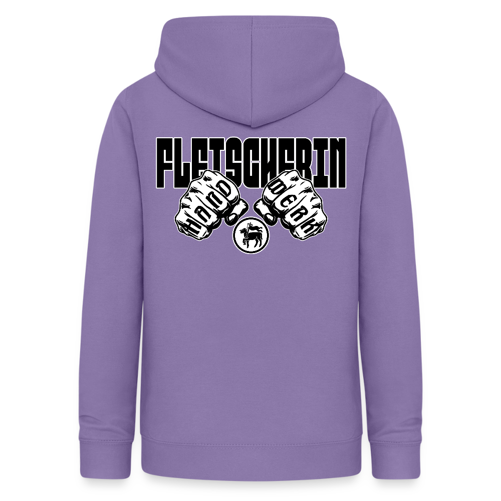 Frauen Hoodie "Fleischerin" (beidseitig beruckt) Lavendel Frauen Hoodie