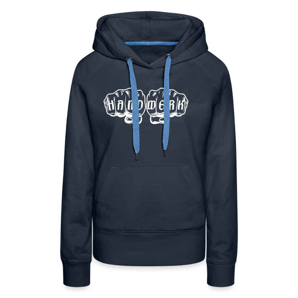 Frauen Premium Hoodie "Handwerk" Navy Frauen Premium Hoodie