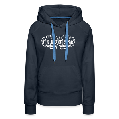 Frauen Premium Hoodie "Handwerk" Navy Frauen Premium Hoodie