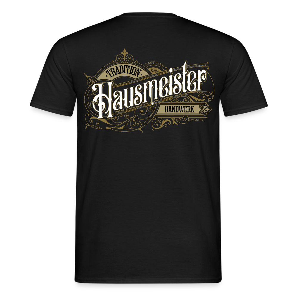 Unisex T-Shirt "Hausmeister" Nostalgie Handwerk Schwarz Männer T-Shirt