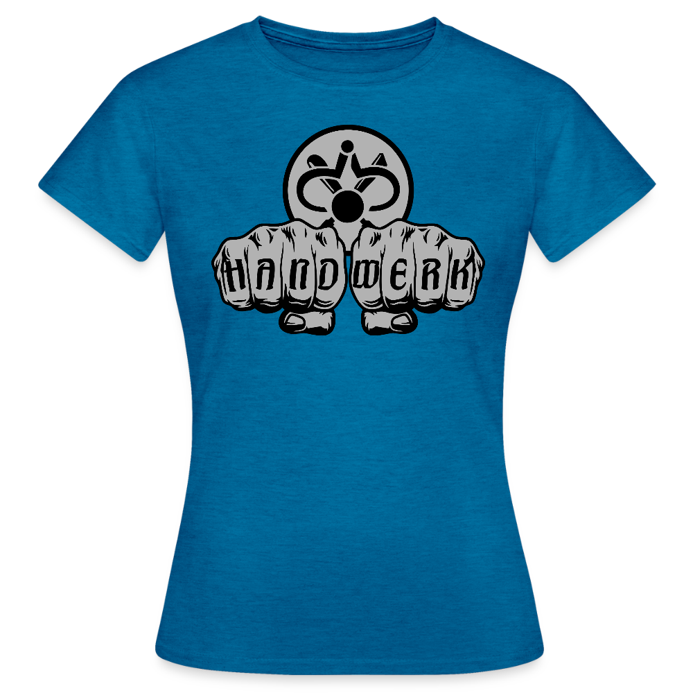 Frauen T-Shirt "Drechsler" Antikblaues Saphir meliert Frauen T-Shirt