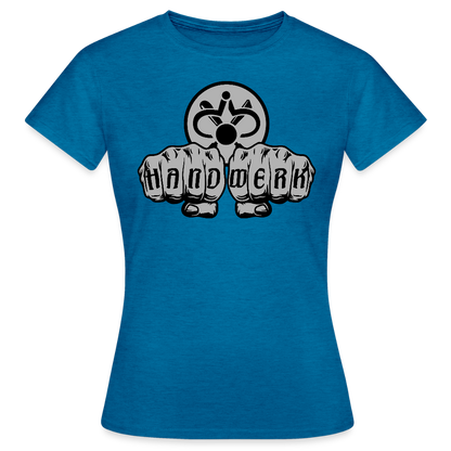 Frauen T-Shirt "Drechsler" Antikblaues Saphir meliert Frauen T-Shirt