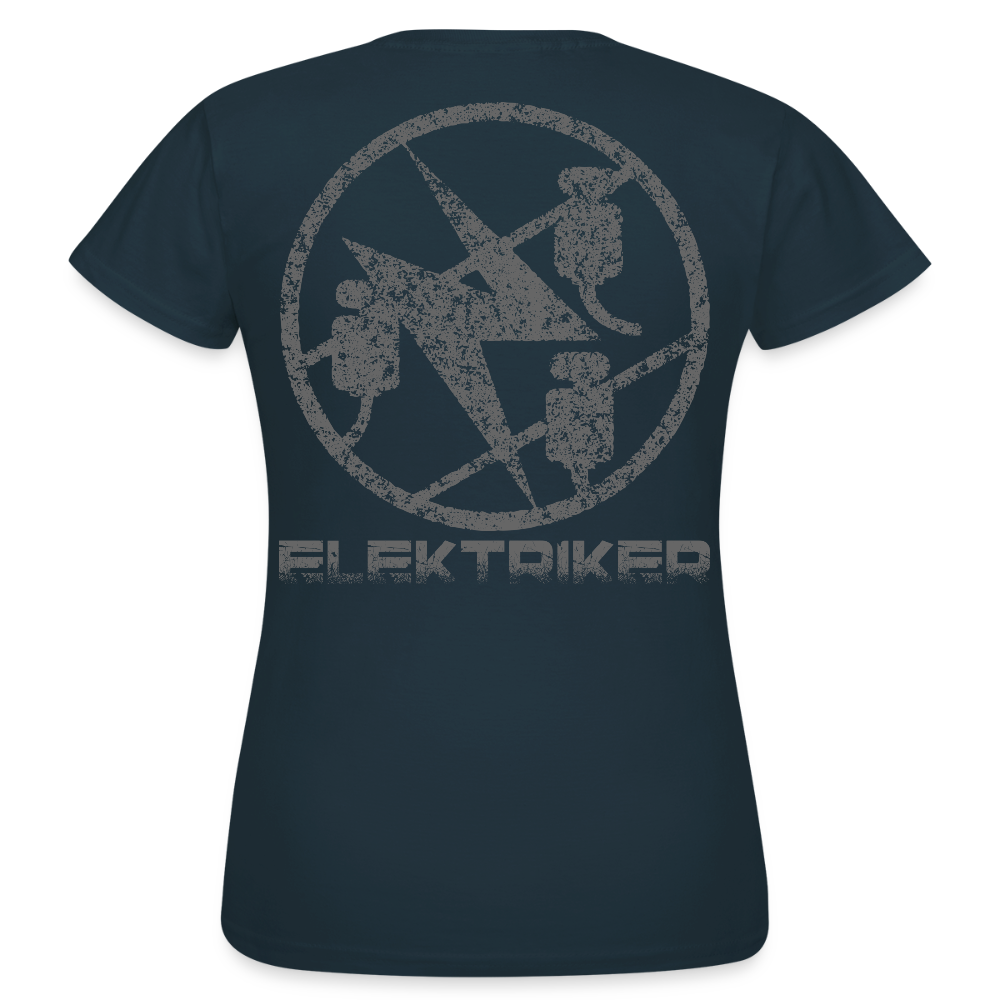 Frauen T-Shirt "Elektriker" Navy Frauen T-Shirt