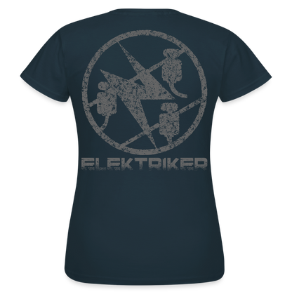 Frauen T-Shirt "Elektriker" Navy Frauen T-Shirt