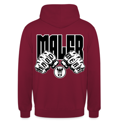 Unisex Hoodie "Maler" (beidseitig bedruckt) Bordeaux Unisex Hoodie