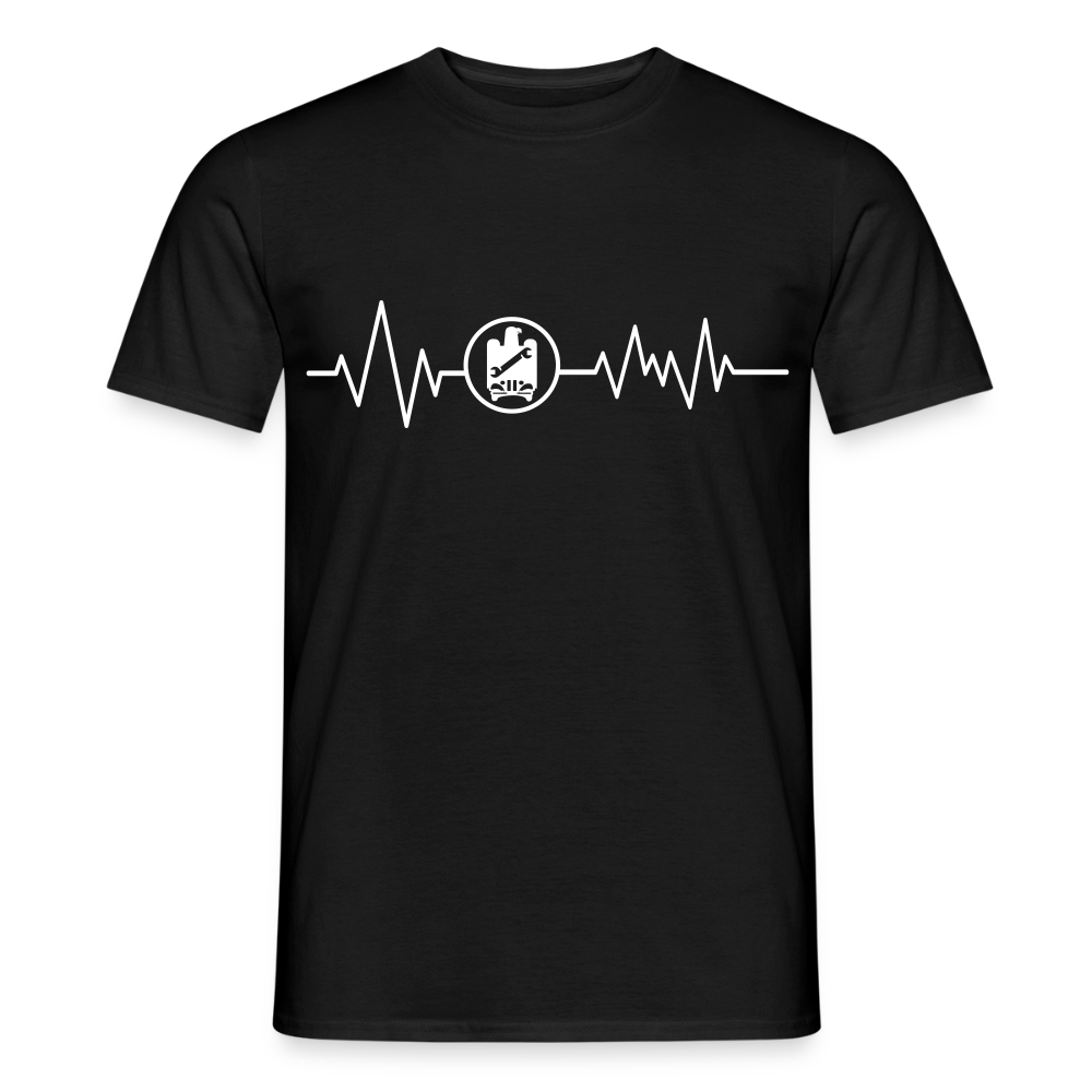 Unisex T-Shirt "KFZ-Mechaniker"-Heartbeat von Spreadconnect, mit mechanischem Herzschlag-Design, bequemes Männer T-Shirt.
