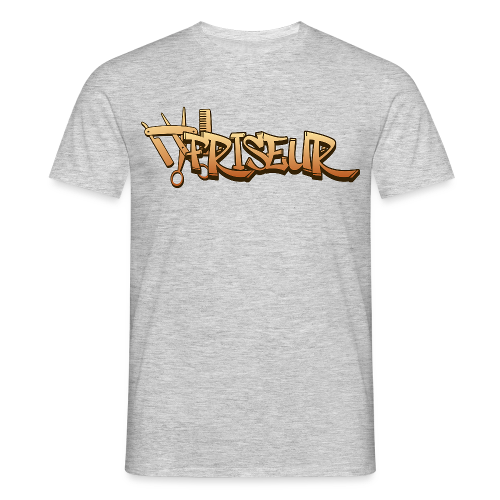 Unisex T-Shirt "Friseur" Grau meliert Männer T-Shirt