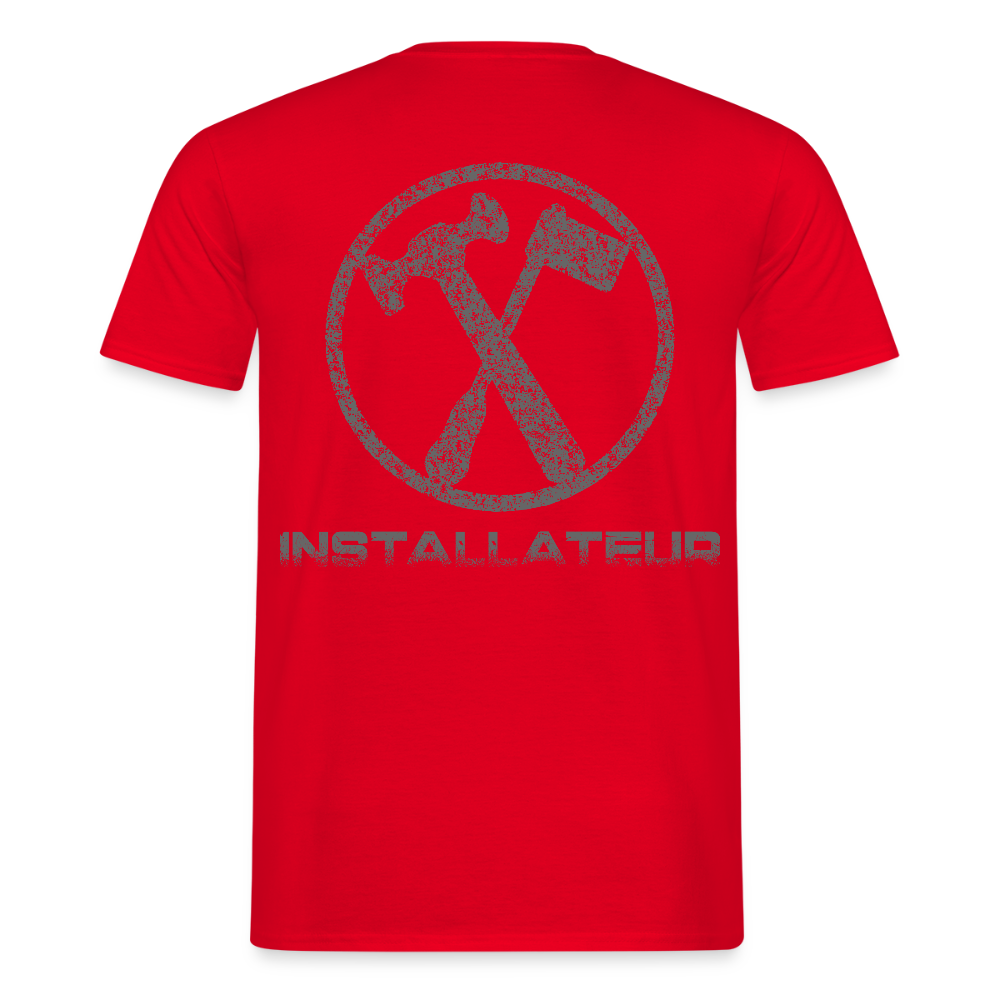 Unisex T-Shirt "Installateur" Rot Männer T-Shirt