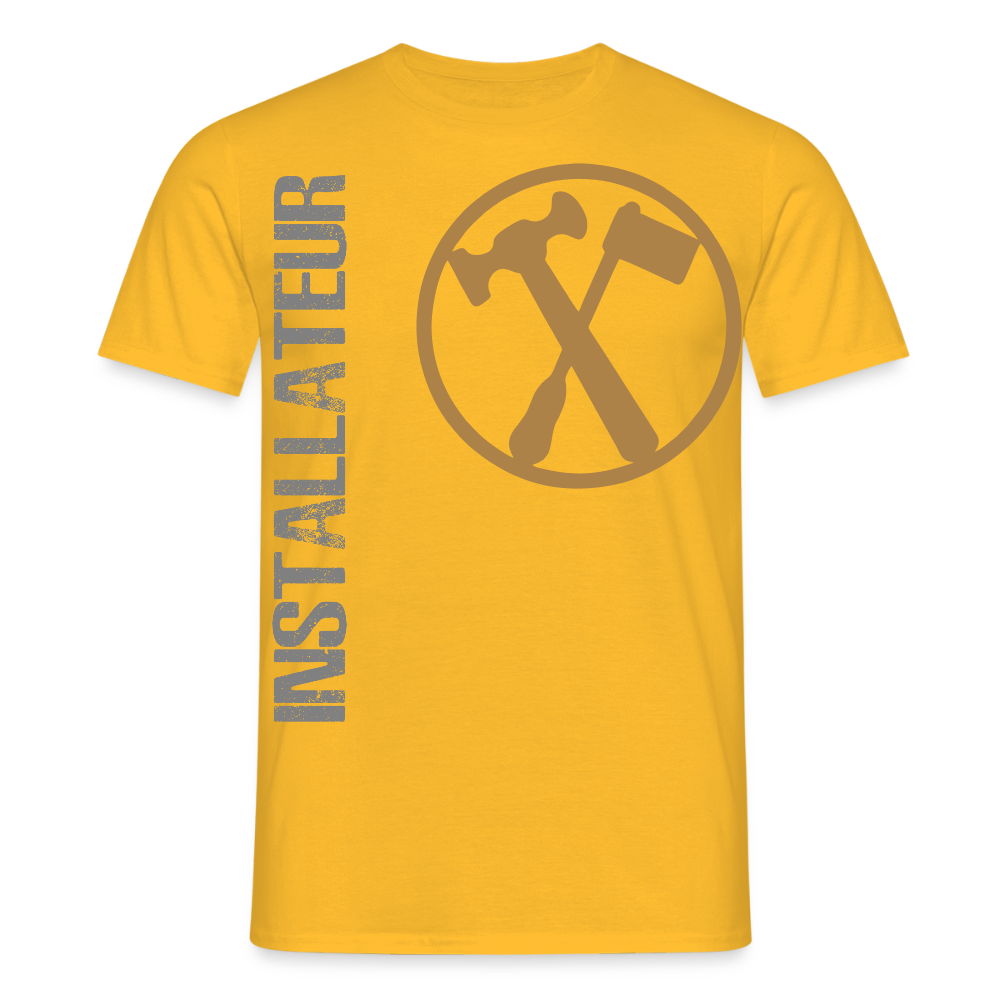 Unisex T-Shirt "Installateur" Gelb Männer T-Shirt