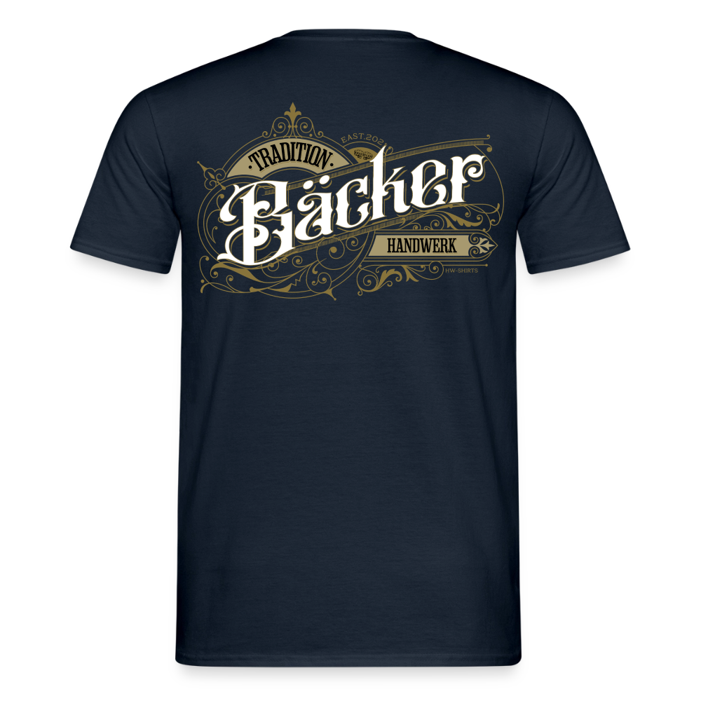 Unisex T-Shirt "Bäcker"-Nostalgie von Spreadconnect, Männer T-Shirt mit Bäcker-Design in klassischem Stil, bequem und modisch