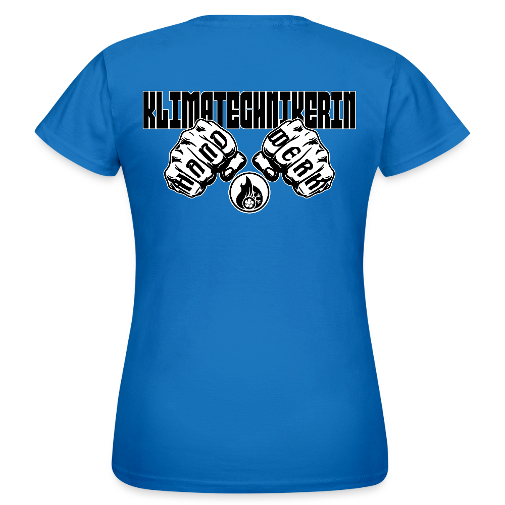 Frauen T-Shirt "Klimatechnikerin" (beidseitig bedruckt) - Royalblau