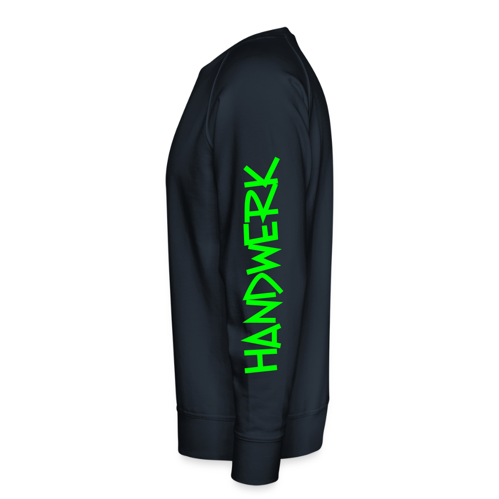 Unisex Premium Pullover "Gerüstbauer" neongrün - Navy