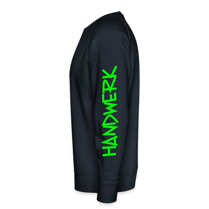 Unisex Premium Pullover "Gerüstbauer" neongrün - Navy