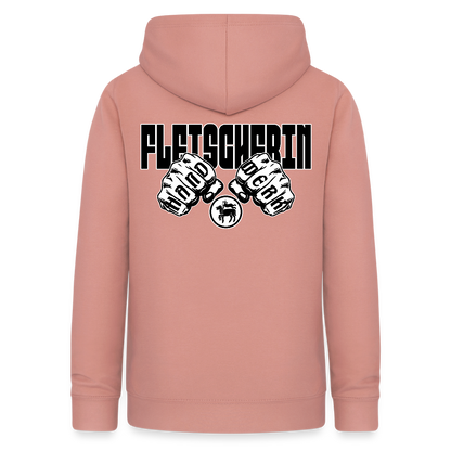 Frauen Hoodie "Fleischerin" (beidseitig beruckt) Altrosa Frauen Hoodie