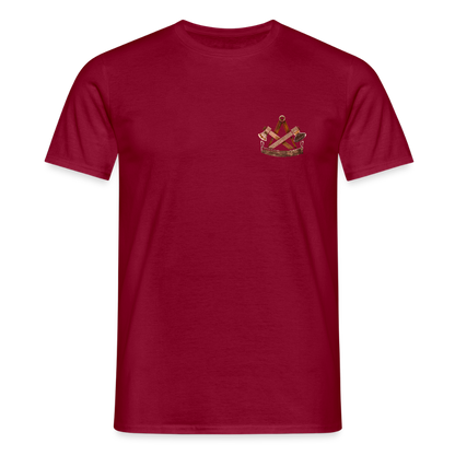 Unisex T-Shirt "Zimmermann" (beidseitig bedruckt) - Ziegelrot