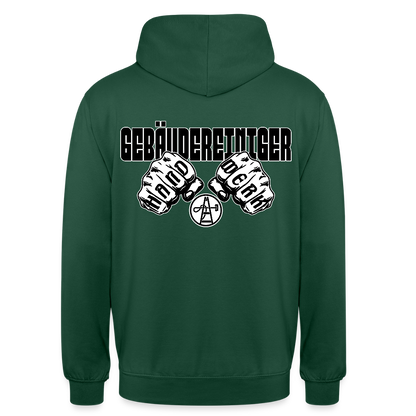Unisex Hoodie "Gebäudereiniger" (beidseitig bedruckt) - Flaschengrün