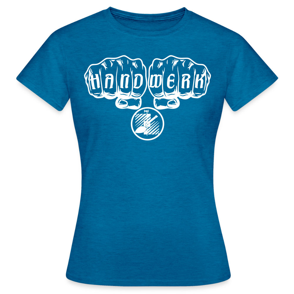 Frauen T-Shirt "Fliesenleger" Antikblaues Saphir meliert Frauen T-Shirt