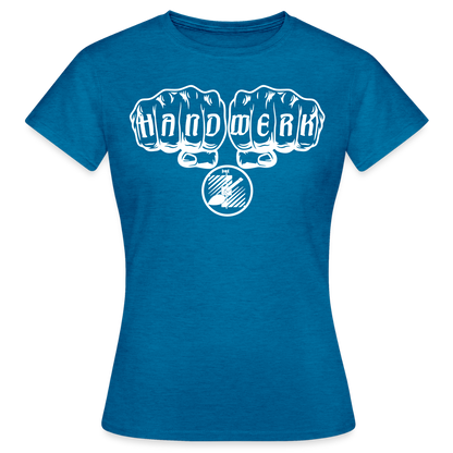 Frauen T-Shirt "Fliesenleger" Antikblaues Saphir meliert Frauen T-Shirt
