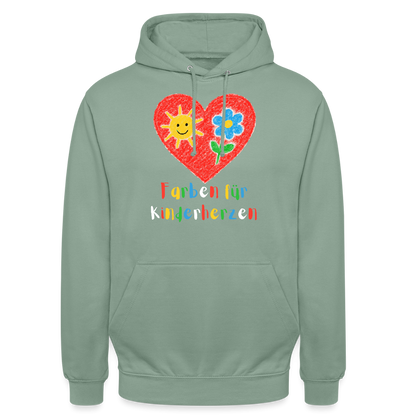 Unisex Hoodie "Kinderherzen" Graugrün Unisex Hoodie