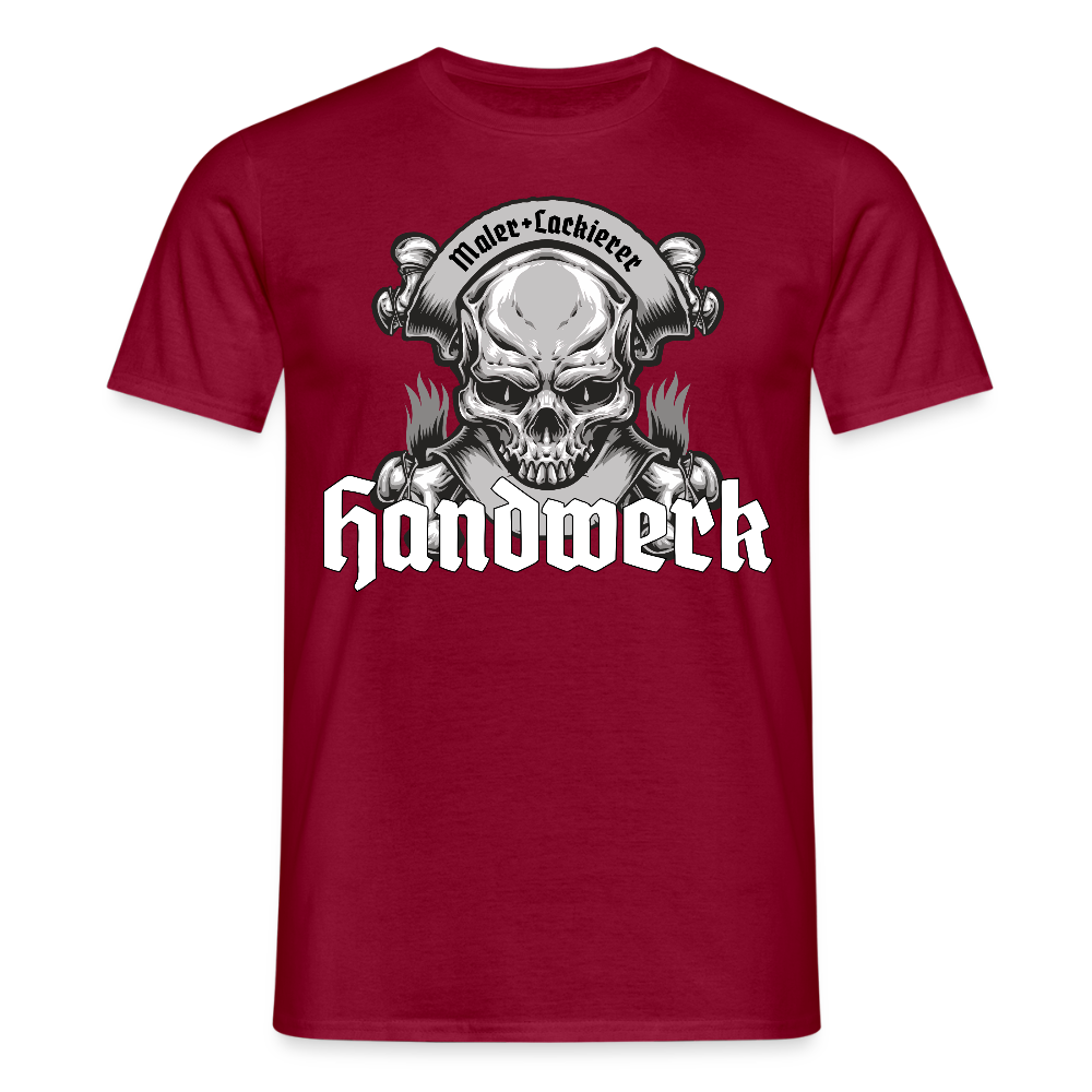 Unisex T-Shirt "Skull-Maler/Lackierer" Ziegelrot Männer T-Shirt