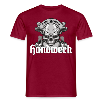 Unisex T-Shirt "Skull-Maler/Lackierer" Ziegelrot Männer T-Shirt