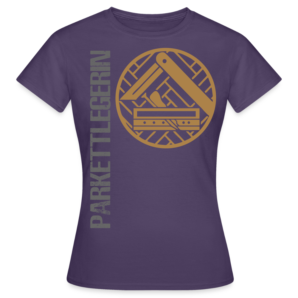 Frauen T-Shirt "Parkettlegerin" Dunkellila Frauen T-Shirt