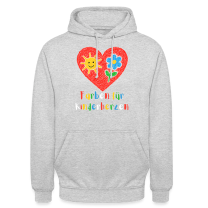 Unisex Hoodie "Kinderherzen" Hellgrau meliert Unisex Hoodie