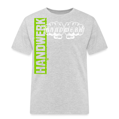 Unisex Workwear T-Shirt "Handwerk" Grau meliert Männer Workwear T-Shirt