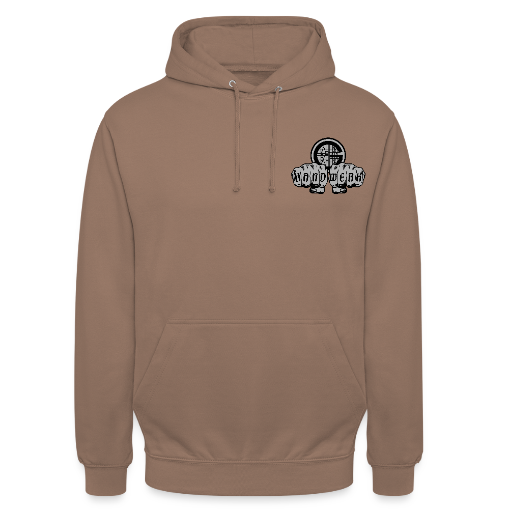 Unisex  Hoodie "Gerüstbauer" beidseitig bedruckt - Mokka