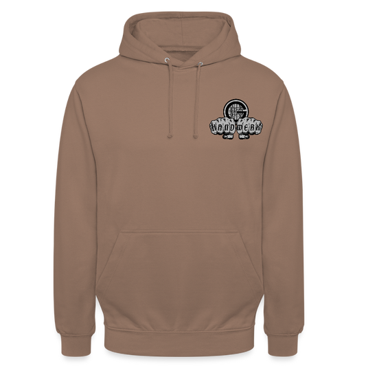 Unisex  Hoodie "Gerüstbauer" beidseitig bedruckt - Mokka