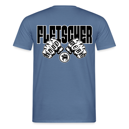 Unisex T-Shirt "Fleischer" (beidseitig bedruckt) Taubenblau Männer T-Shirt