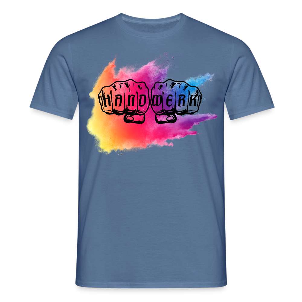 Unisex T-Shirt "Holy-Handwerk" Taubenblau Männer T-Shirt