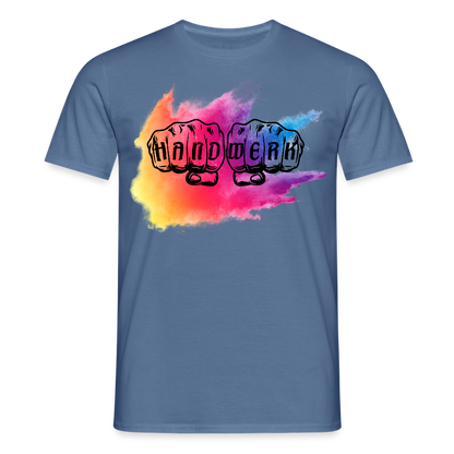 Unisex T-Shirt "Holy-Handwerk" Taubenblau Männer T-Shirt