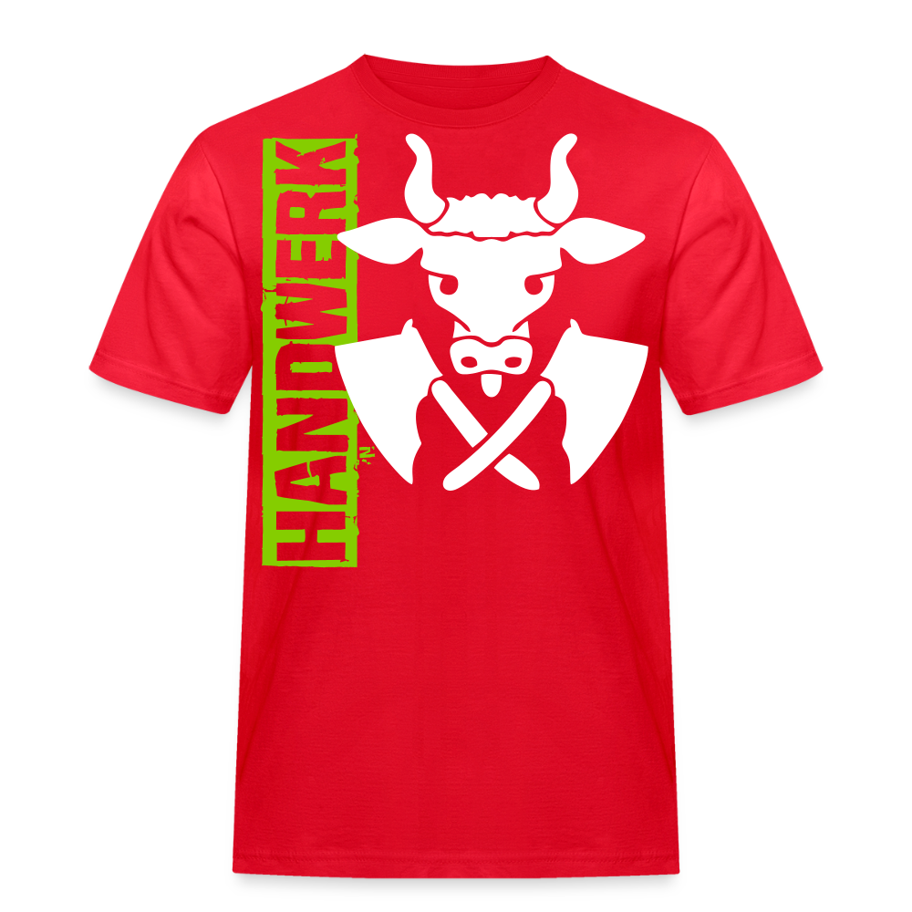 Unisex Workwear T-Shirt "Metzger" Rot Männer Workwear T-Shirt