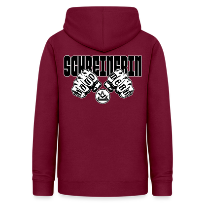 Frauen Hoodie "Schreinerin" (beidseitig beruckt) Bordeaux Frauen Hoodie