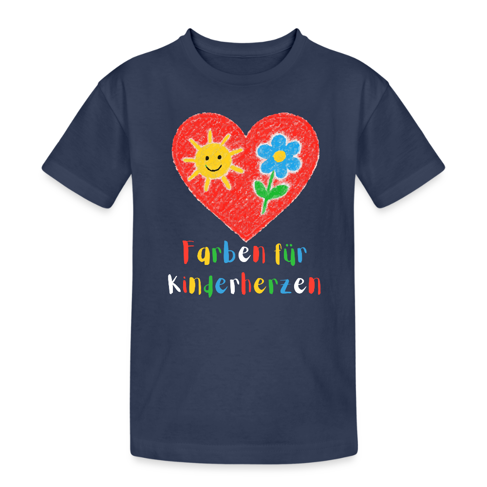 Kinder T-Shirt "Farben für Kinderherzen" Navy Kinder Heavy Cotton T-Shirt