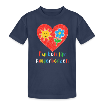 Kinder T-Shirt "Farben für Kinderherzen" Navy Kinder Heavy Cotton T-Shirt