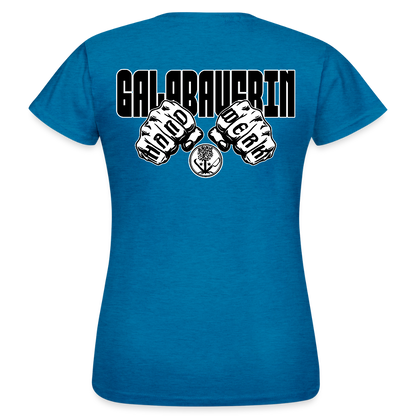 Frauen T-Shirt "GaLaBauerin" (beidseitig bedruckt) Antikblaues Saphir meliert Frauen T-Shirt
