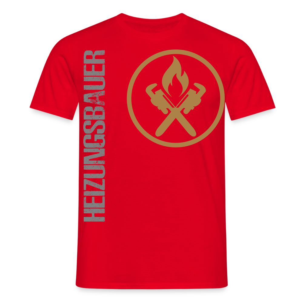 Unisex T-Shirt "Heizungsbauer" Rot Männer T-Shirt